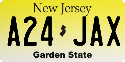 NJ license plate A24JAX