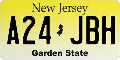 NJ license plate A24JBH