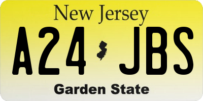 NJ license plate A24JBS