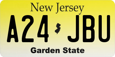 NJ license plate A24JBU