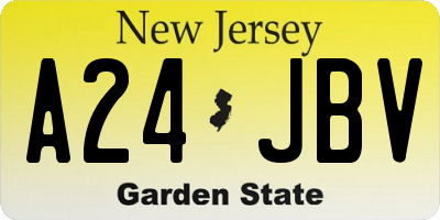 NJ license plate A24JBV