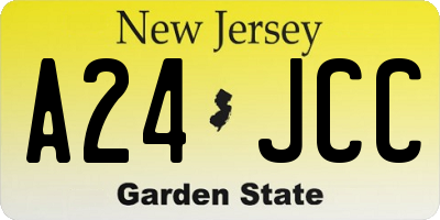 NJ license plate A24JCC