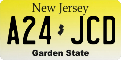 NJ license plate A24JCD