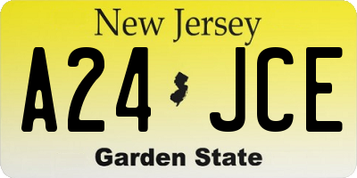 NJ license plate A24JCE