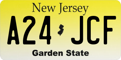 NJ license plate A24JCF