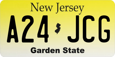 NJ license plate A24JCG