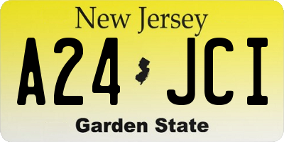 NJ license plate A24JCI