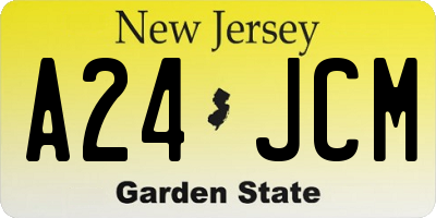 NJ license plate A24JCM