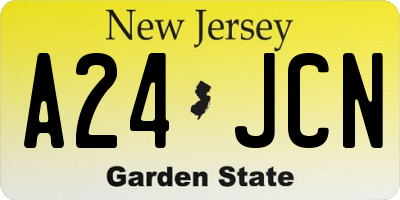 NJ license plate A24JCN