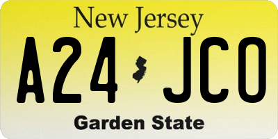 NJ license plate A24JCO