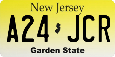 NJ license plate A24JCR