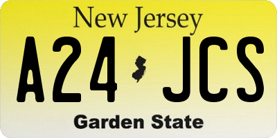 NJ license plate A24JCS