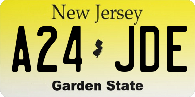 NJ license plate A24JDE