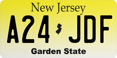 NJ license plate A24JDF