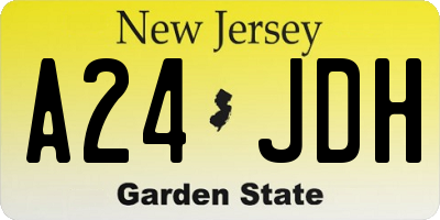 NJ license plate A24JDH