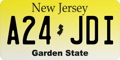 NJ license plate A24JDI