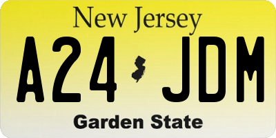 NJ license plate A24JDM