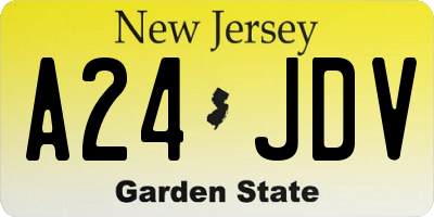 NJ license plate A24JDV