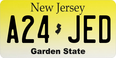NJ license plate A24JED