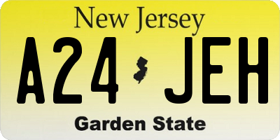 NJ license plate A24JEH