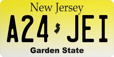 NJ license plate A24JEI
