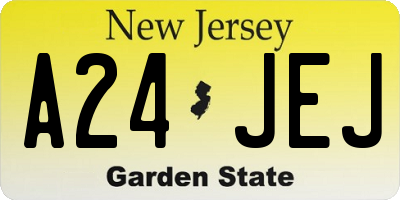 NJ license plate A24JEJ