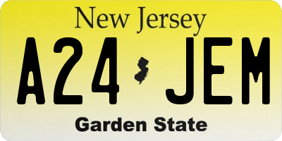 NJ license plate A24JEM