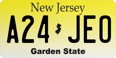 NJ license plate A24JEO