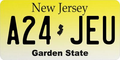 NJ license plate A24JEU