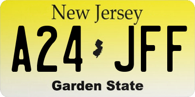 NJ license plate A24JFF