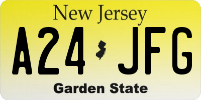 NJ license plate A24JFG