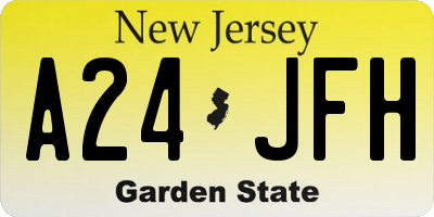 NJ license plate A24JFH
