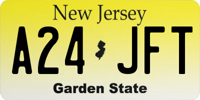 NJ license plate A24JFT