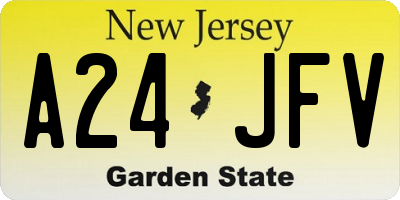 NJ license plate A24JFV
