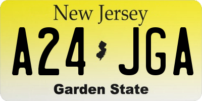 NJ license plate A24JGA