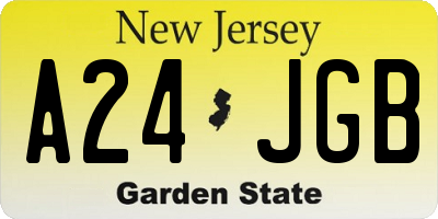 NJ license plate A24JGB