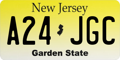 NJ license plate A24JGC