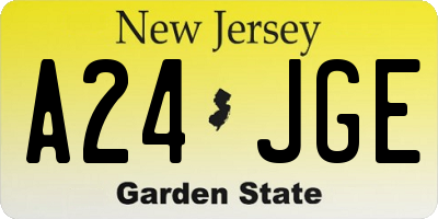 NJ license plate A24JGE