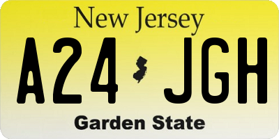 NJ license plate A24JGH