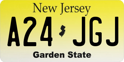NJ license plate A24JGJ