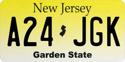 NJ license plate A24JGK