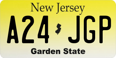 NJ license plate A24JGP