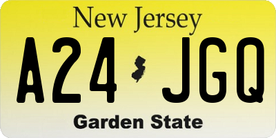 NJ license plate A24JGQ
