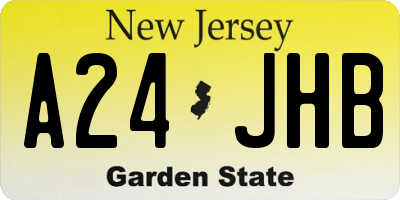 NJ license plate A24JHB