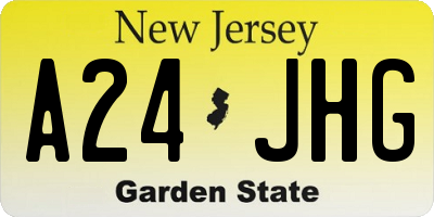 NJ license plate A24JHG