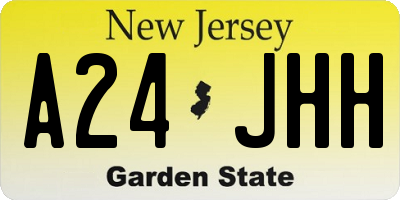 NJ license plate A24JHH