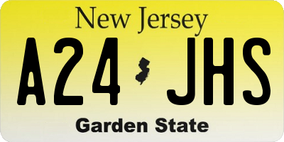 NJ license plate A24JHS