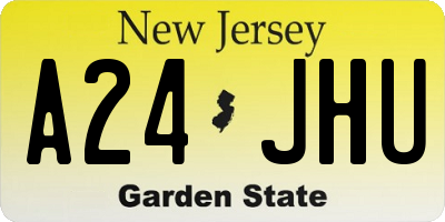 NJ license plate A24JHU