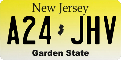 NJ license plate A24JHV