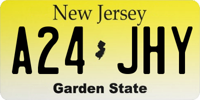 NJ license plate A24JHY